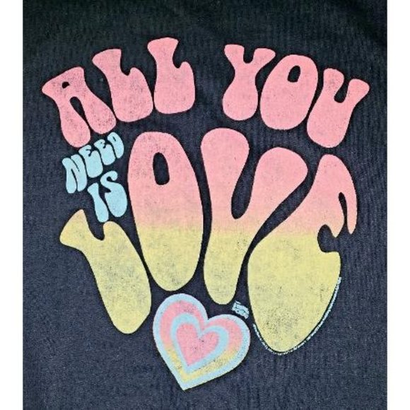BEATLES ALL YOU NEED IS LOVE LYRICS - Blue Pullover Sweatshirt Unisex Size Small - Picture 4 of 6